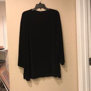 Vikki Vi Size 4X Black Tunic Top 3/4 Sleeves